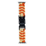 Apple Watch (42/44/SE/45/46/49mm) EIDERWOOD Tofarvet Flettet Nylon Urrem - Orange / Gul