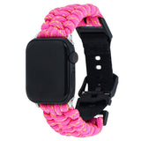 Apple Watch (42/44/SE/45/46/49mm) EIDERWOOD Tofarvet Flettet Nylon Urrem - Gul / Lyserød