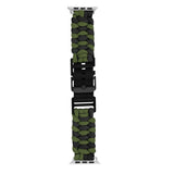 Apple Watch (42/44/SE/45/46/49mm) EIDERWOOD Tofarvet Flettet Nylon Urrem - Grøn / Sort