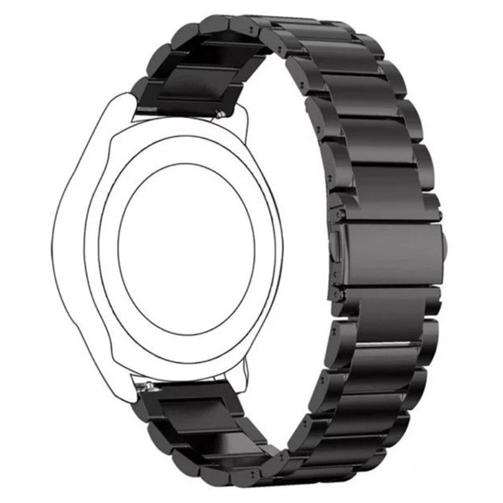 Universal 14mm Rustfri Stål Smartwatch Rem - Sort