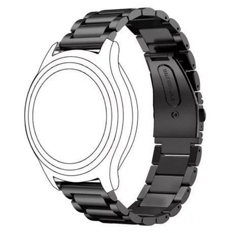 Universal 14mm Rustfri Stål Smartwatch Rem - Sort