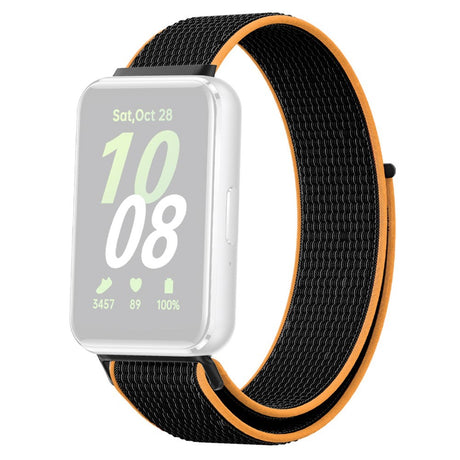 Samsung Galaxy Fit3 Nylon Velcro Rem - Sort / Gul