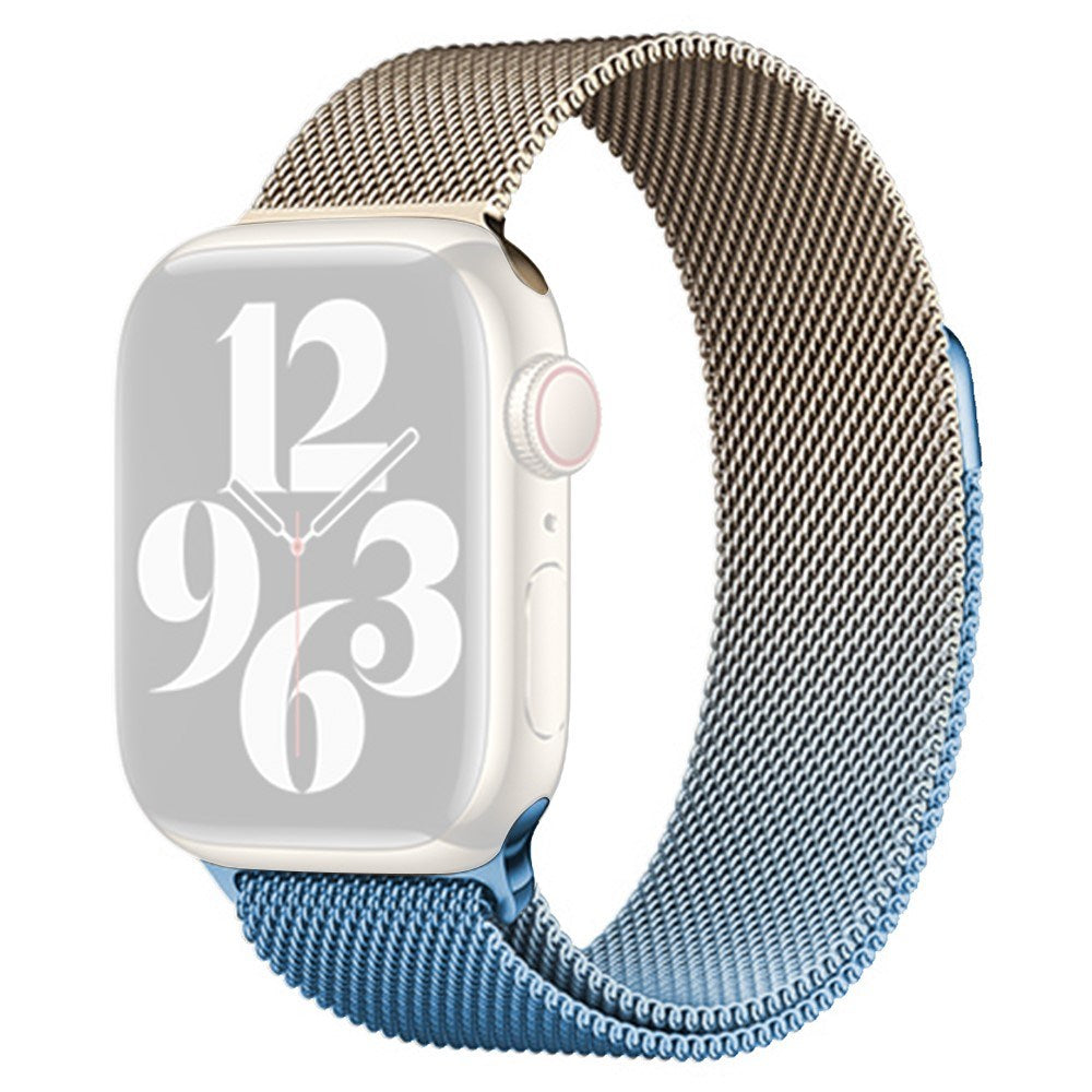 Apple Watch (38/40/SE/41/42mm) Gradient Magnetic Stainless Steel Strap - Guld / Blå