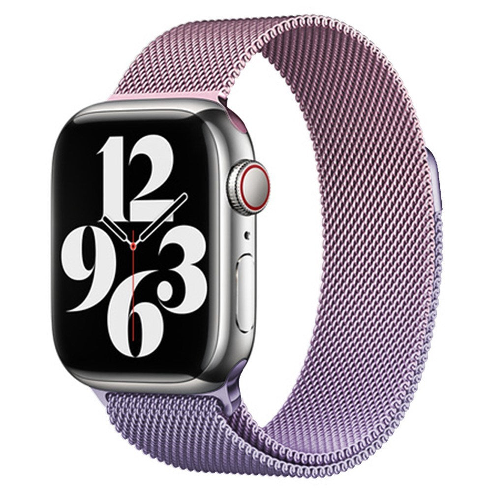 Apple Watch (38/40/SE/41/42mm) Gradient Magnetic Stainless Steel Strap - Lyserød / Lilla