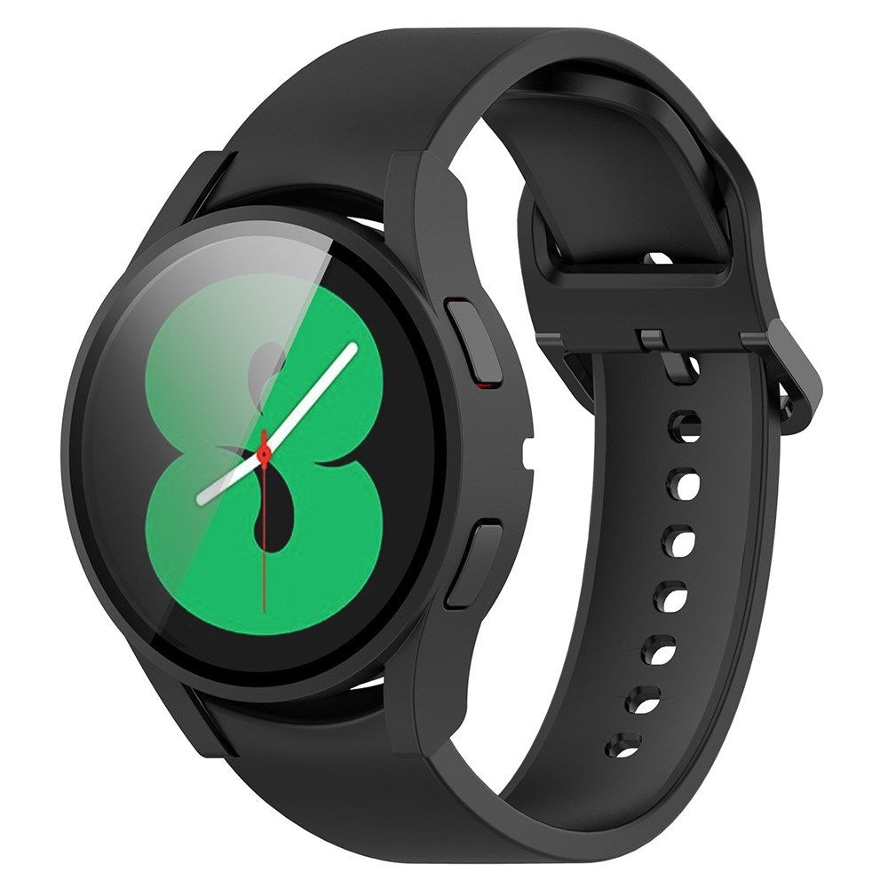 Samsung Galaxy Watch 4 (40mm) / FE (40mm) Hård Plastik Cover m. Indbygget Skærmbeskytter - Sort