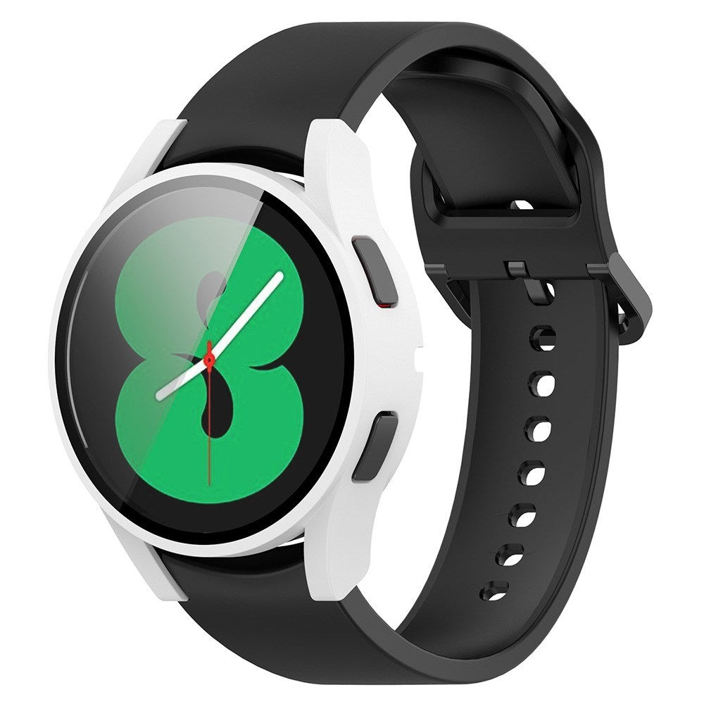 Samsung Galaxy Watch 4 (40mm) / FE (40mm) Hård Plastik Cover m. Indbygget Skærmbeskytter - Hvid