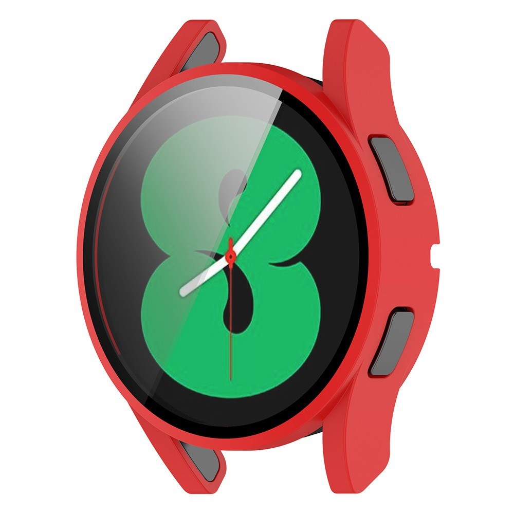 Samsung Galaxy Watch 4 (40mm) / FE (40mm) Hård Plastik Cover m. Indbygget Skærmbeskytter - Rød