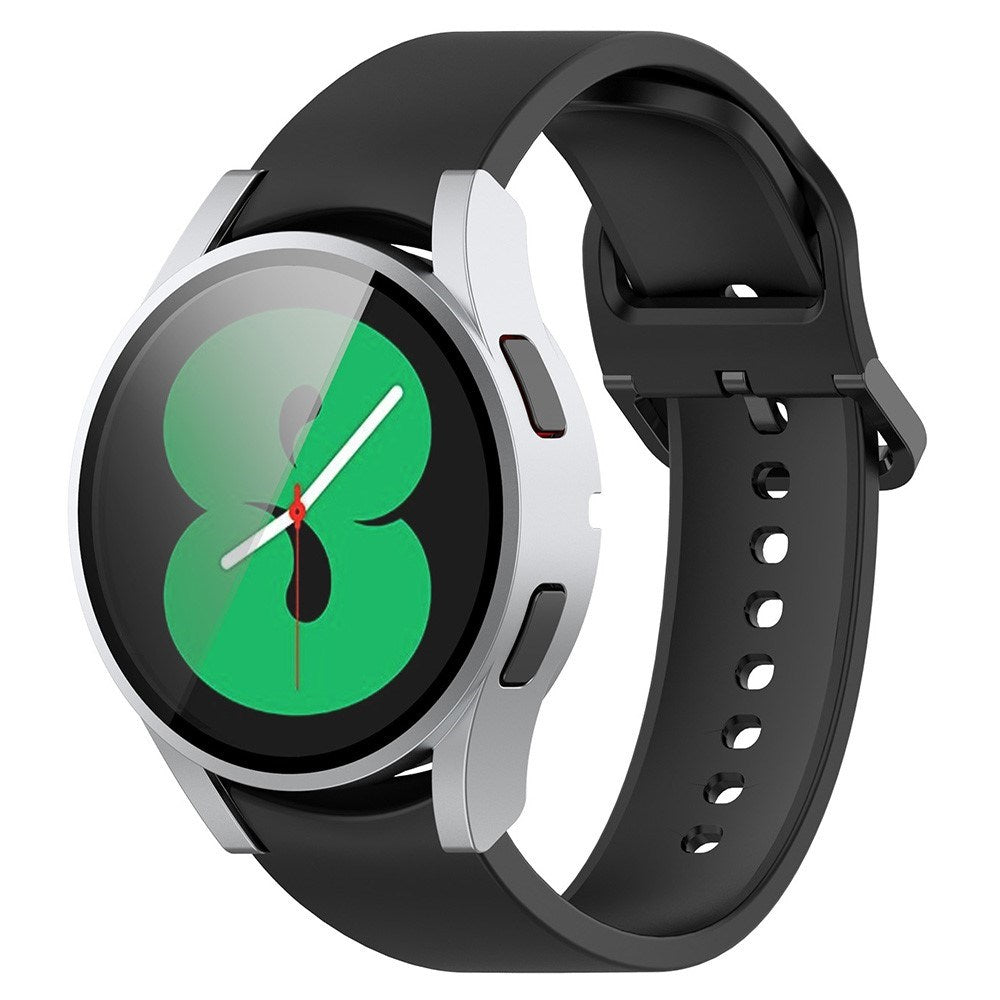 Samsung Galaxy Watch 4 (40mm) / FE (40mm) Hård Plastik Cover m. Indbygget Skærmbeskytter - Sølv