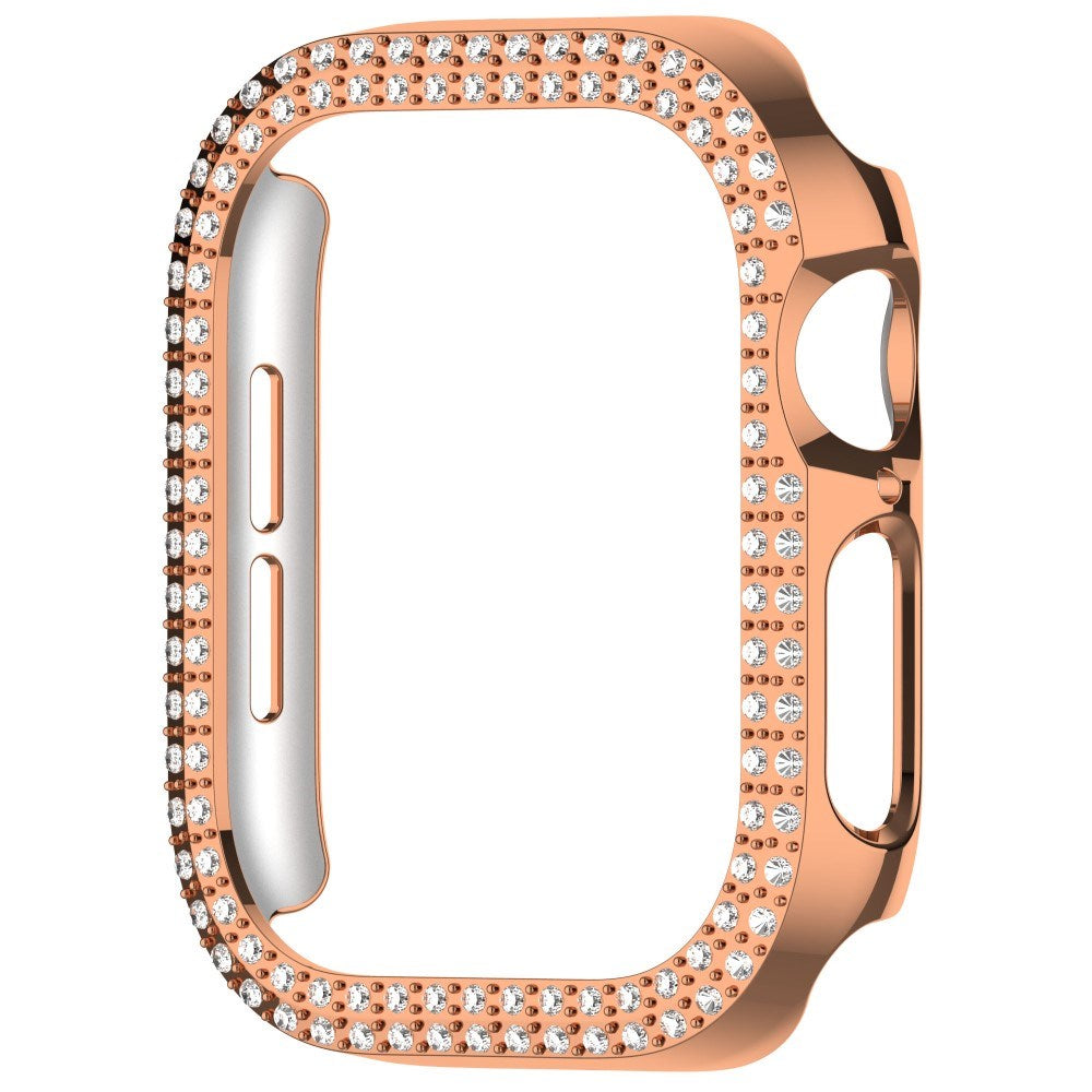 Apple Watch 10 (42mm) Hårdt Plastik Cover m. Rhinsten - Rose Gold / Rhinsten