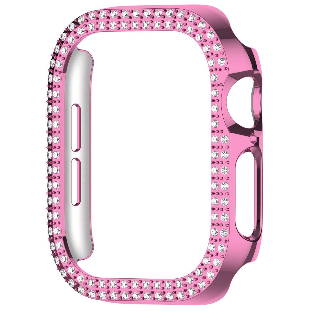 Apple Watch 10 (42mm) Hårdt Plastik Cover m. Rhinsten - Pink / Rhinsten