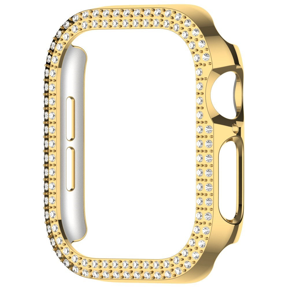 Apple Watch 10 (42mm) Hårdt Plastik Cover m. Rhinsten - Guld / Rhinsten