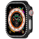 Apple Watch 10 (42mm) Hårdt Plast Cover m. Rhinsten - Sort / Rhinsten