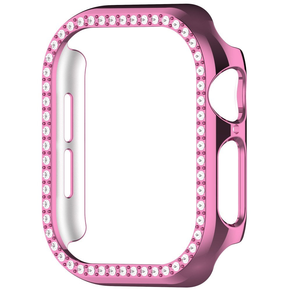 Apple Watch 10 (42mm) Hårdt Plast Cover m. Rhinsten - Pink / Rhinsten