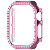 Apple Watch 10 (42mm) Hårdt Plast Cover m. Rhinsten - Pink / Rhinsten