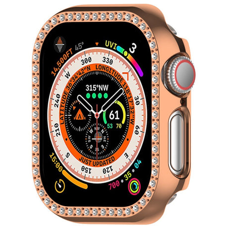 Apple Watch 10 (42mm) Hårdt Plast Cover m. Rhinsten - Rose Gold / Rhinsten