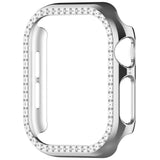 Apple Watch 10 (42mm) Hårdt Plast Cover m. Rhinsten - Sølv / Rhinsten