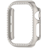 Apple Watch 10 (42mm) Hårdt Plast Cover m. Rhinsten - Grå / Rhinsten