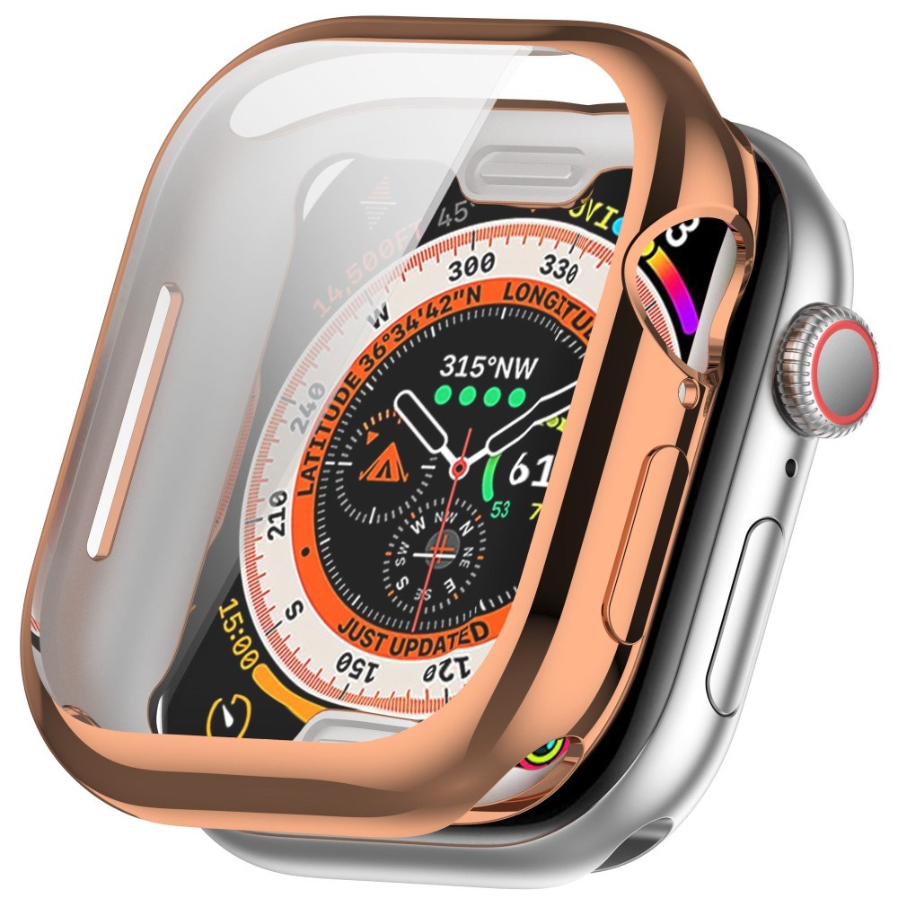 Apple Watch 10 (42mm) Fleksibelt Plast Cover - Inkl. Skærmbeskyttelse - Rose Gold