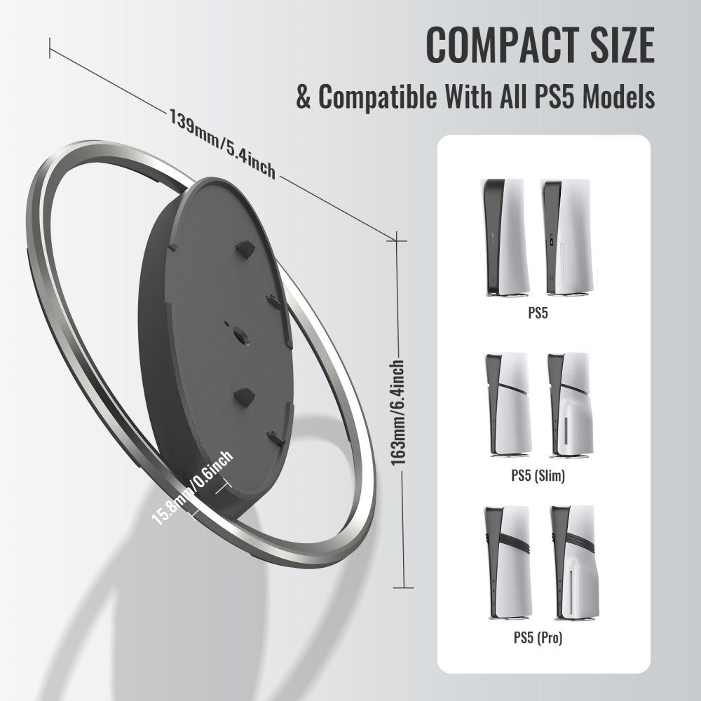 Standerstativ til PS5 / PS5 Pro / PS5 Slim - Sølv