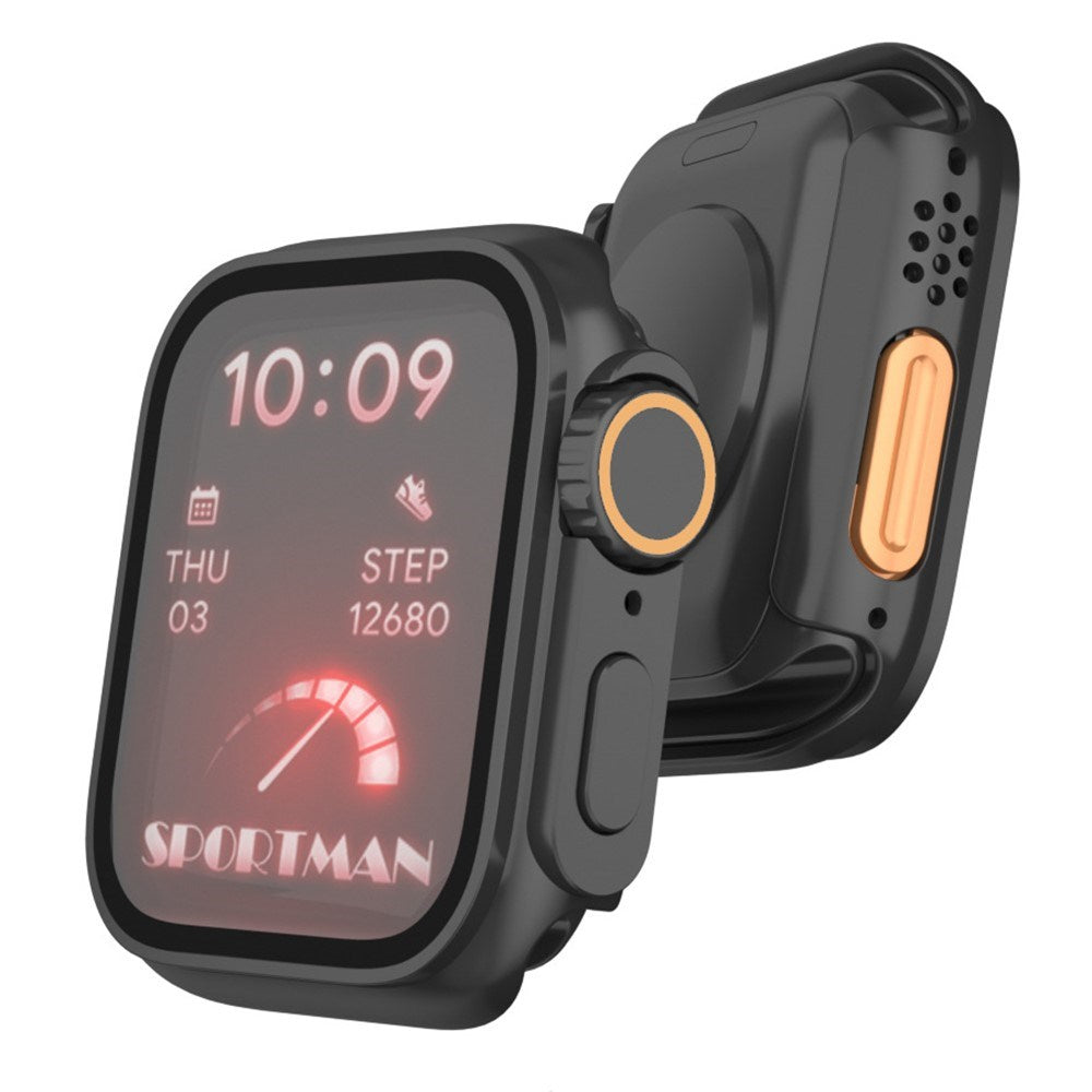 Apple Watch 11 / 10 (46mm) Hårdt Plast Cover m. Skærmbeskyttelsesglas - Rose Gold