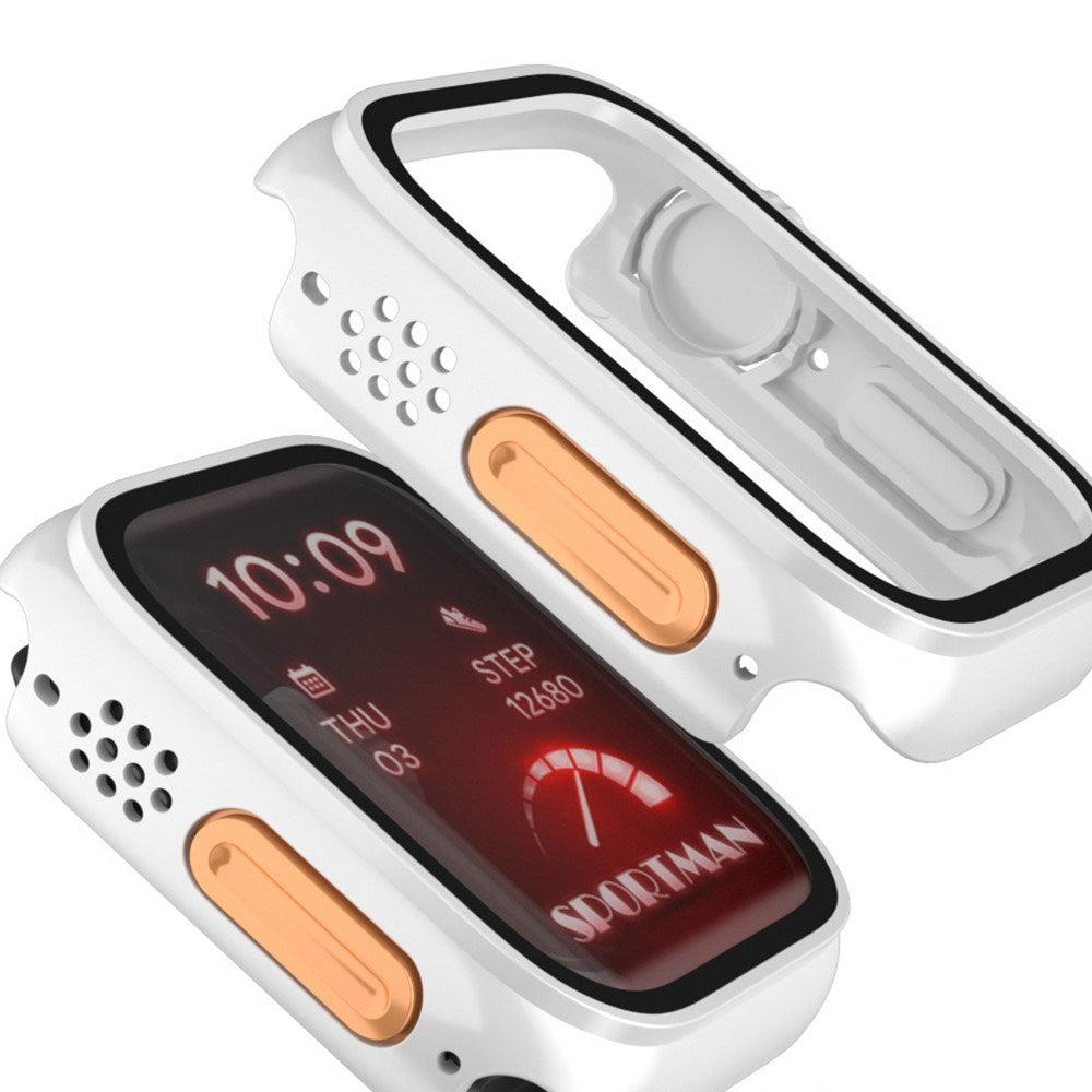 Apple Watch 11 / 10 (46mm) Hårdt Plast Cover m. Skærmbeskyttelsesglas - Rose Gold
