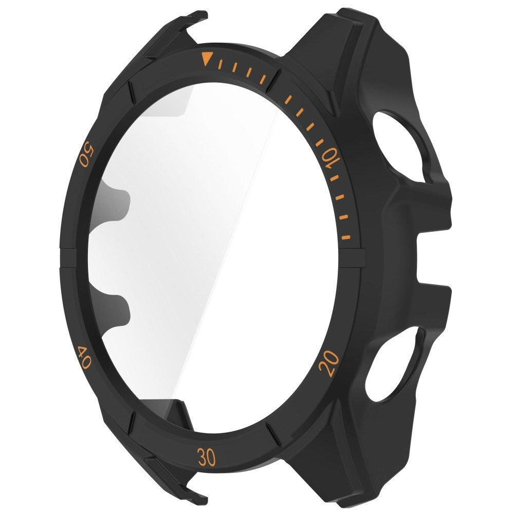 Garmin Tactix 8 AMOLED (47mm) - Hårdt Plastik Cover m. Beskyttelsesglas - Sort / Orange
