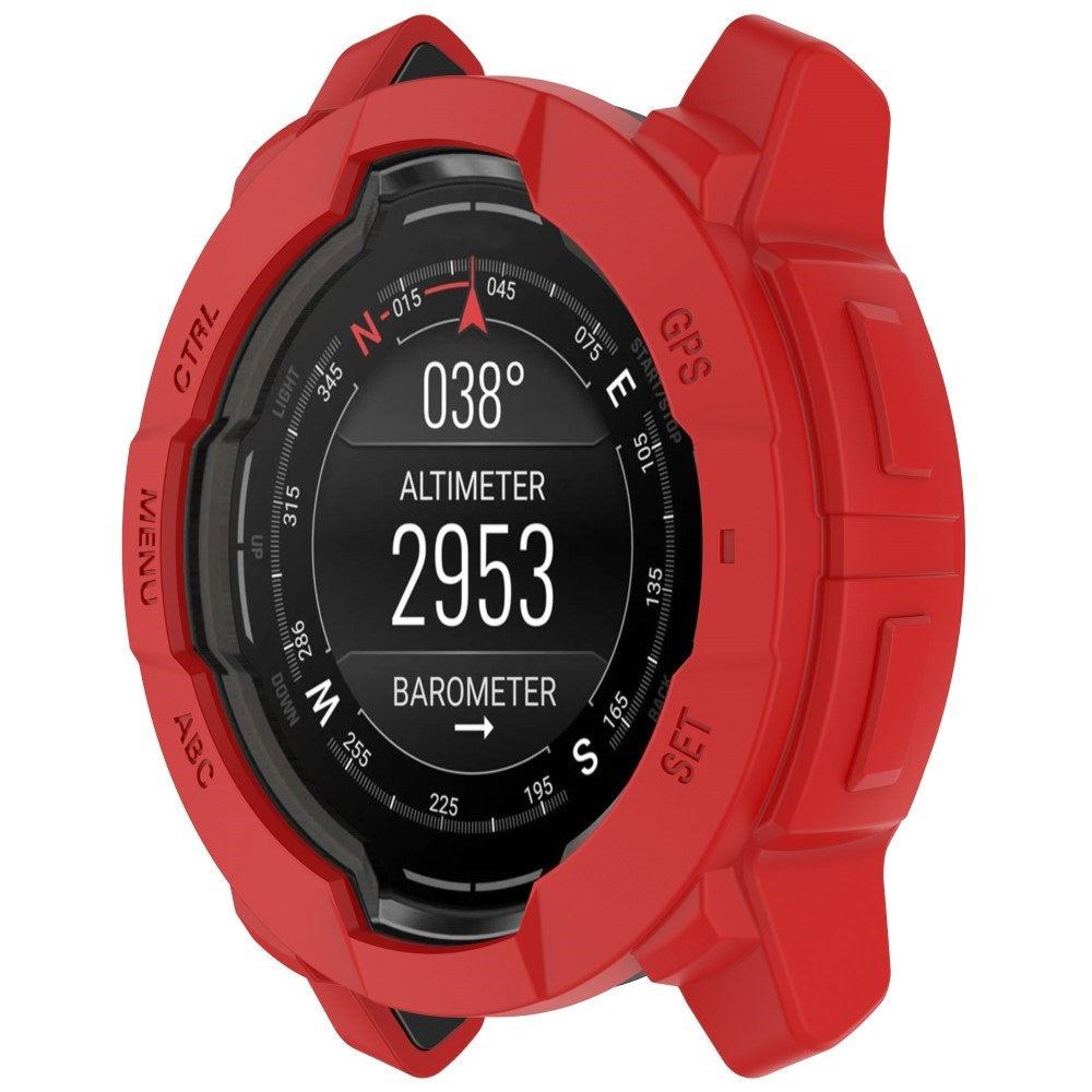Garmin Instinct 3 AMOLED / Solar (45mm) - Bumper Silikone Cover - Rød