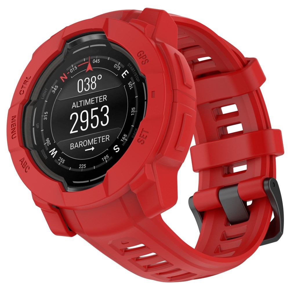 Garmin Instinct 3 AMOLED / Solar (50mm) - Bumper Silikone Cover - Rød