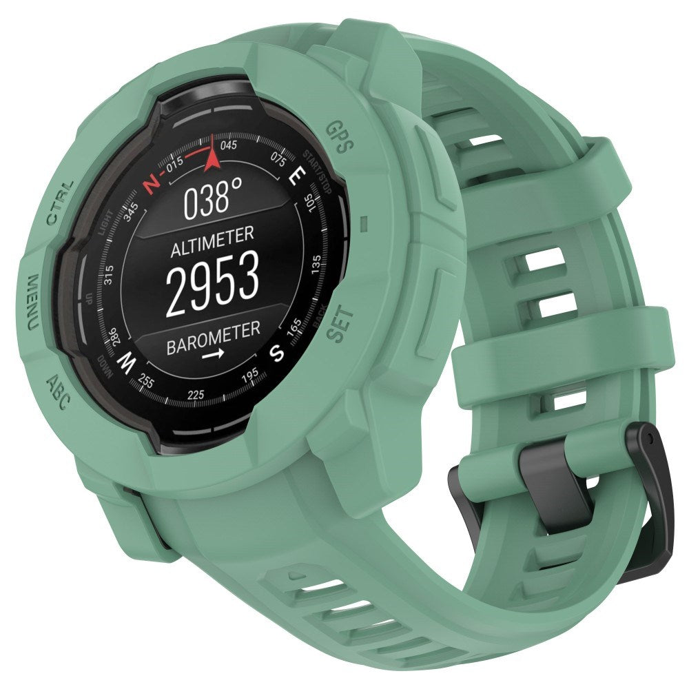 Garmin Instinct 3 AMOLED / Solar (50mm) - Bumper Silikone Cover - Grøn
