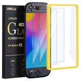 Nintendo Switch 2 Hærdet Beskyttelsesglas m. Monteringsramme - 2 stk. - Gennemsigtig