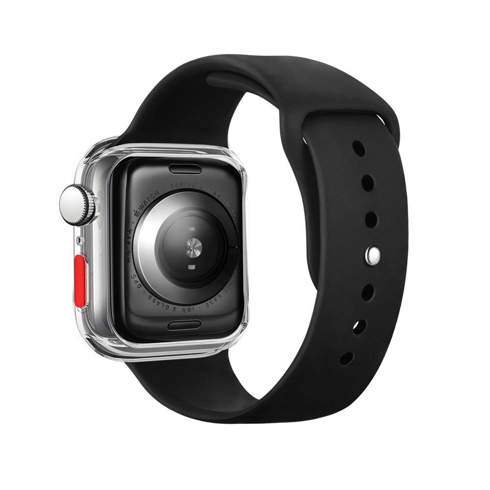 Apple Watch SE / 6 / 5 / 4 (44mm) Fleksibelt Plast Cover & Hærdet Skærmbeskyttelsesglas - Gennemsigtig