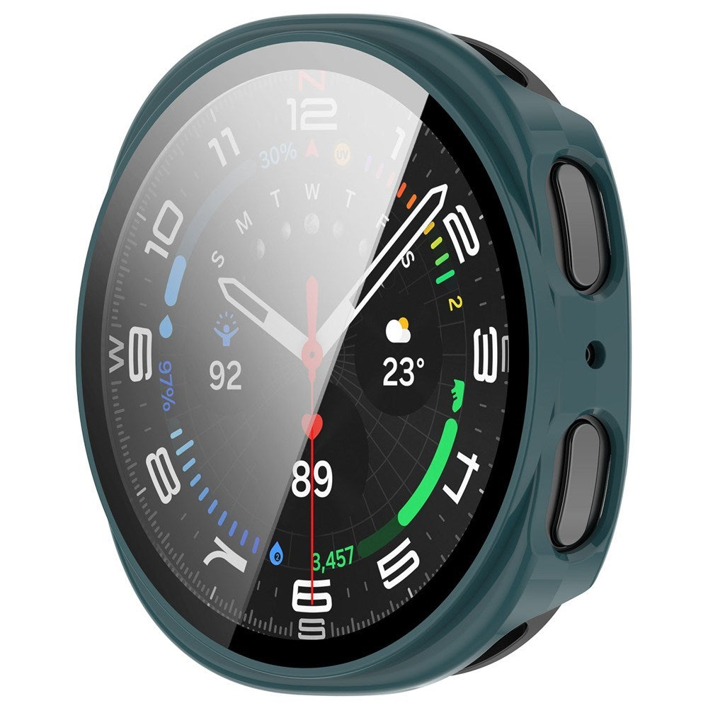 Samsung Galaxy Watch 8 (44mm) Hårdt Plastik Cover - Indbygget Skærmbeskyttelse - Grøn