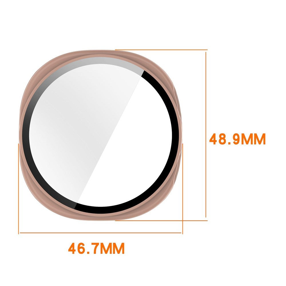 Samsung Galaxy Watch 8 (44mm) Hårdt Plastik Cover - Indbygget Skærmbeskyttelse - Lyserød