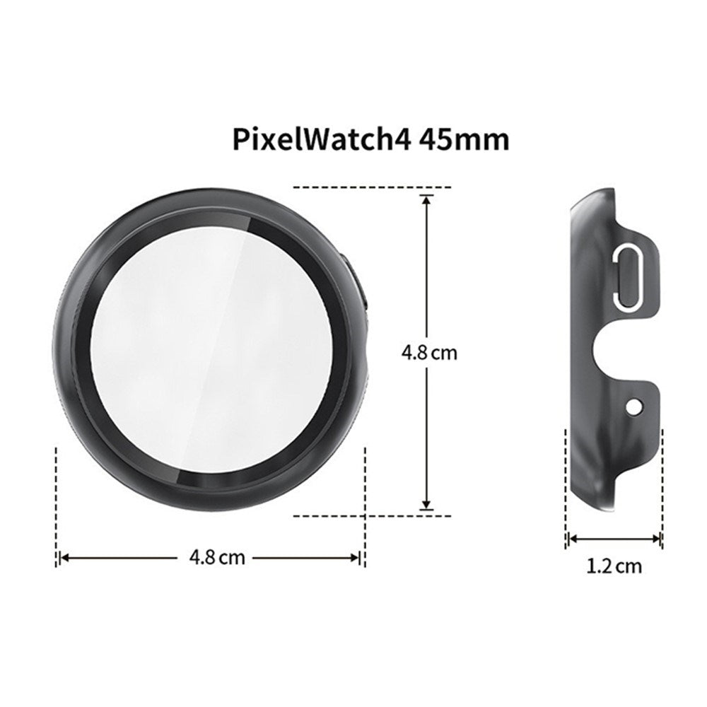 Google Pixel Watch 4 (45mm) Hårdt Plastik Case - Indbygget Skærmbeskyttelse - Beige