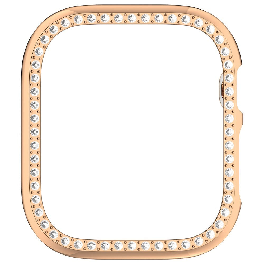 Apple Watch Series 12 (42mm) Hårdt Plast Case - Rose Gold & Rhinsten