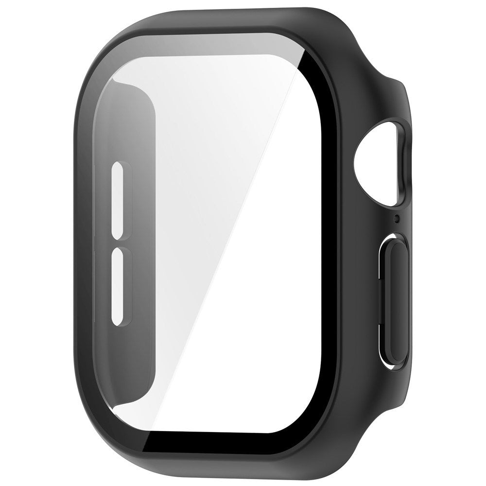 Apple Watch Series 12 (42mm) Case m. Indbygget Hærdet Glas Skærmbeskyttelse - Sort