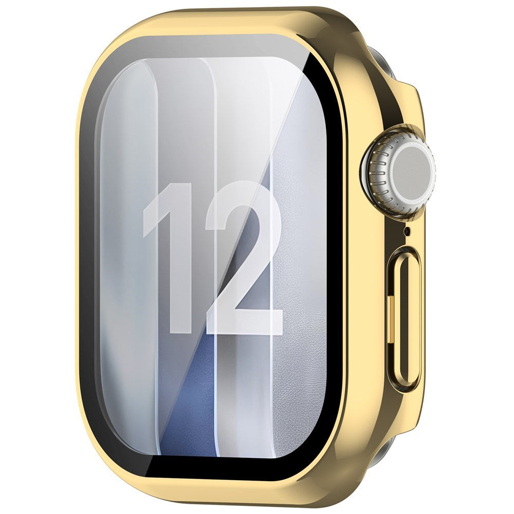 Apple Watch Series 12 (42mm) Case m. Indbygget Hærdet Glas Skærmbeskyttelse - Guld