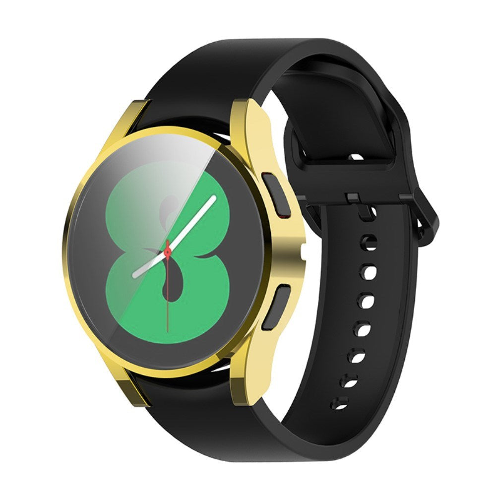 Samsung Galaxy Watch 4 (40mm) Hårdt Plastik Cover m. Indbygget Skærmbeskyttelse - Guld