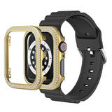 Apple Watch 4/5/6/SE (44mm) Metal Cover - Rhinsten Udsmykning - Guld