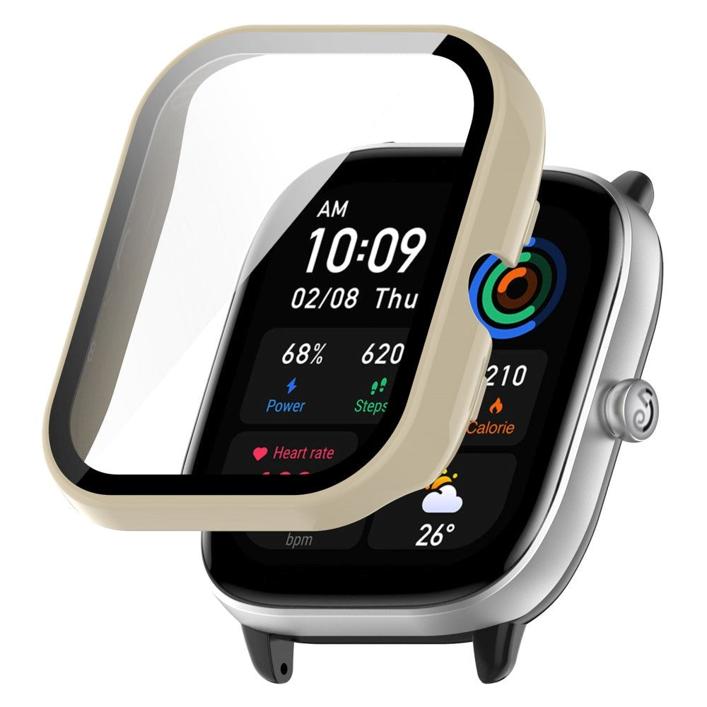 Amazfit GTS 4 Mini Hård Plast Case m. Indbygget Skærmbeskyttelse - Beige