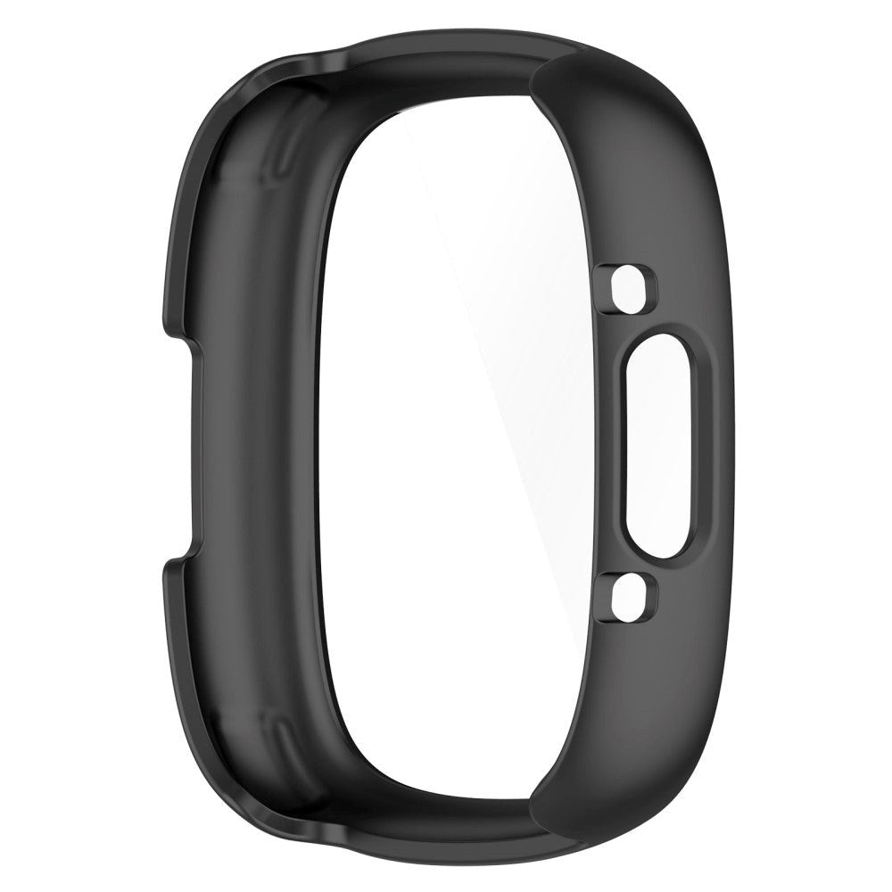 Fitbit Versa 4 / Sense 2 Hård Plastik Cover m. Indbygget Skærmbeskyttelse - Sort