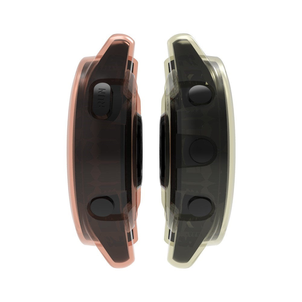 Garmin Forerunner 965 Transparent Fleksibelt TPU Plastik Cover - Sort