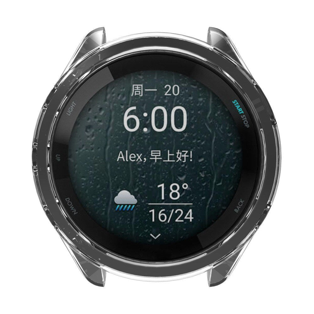 Garmin Forerunner 965 Transparent Fleksibelt TPU Plastik Cover - Sort