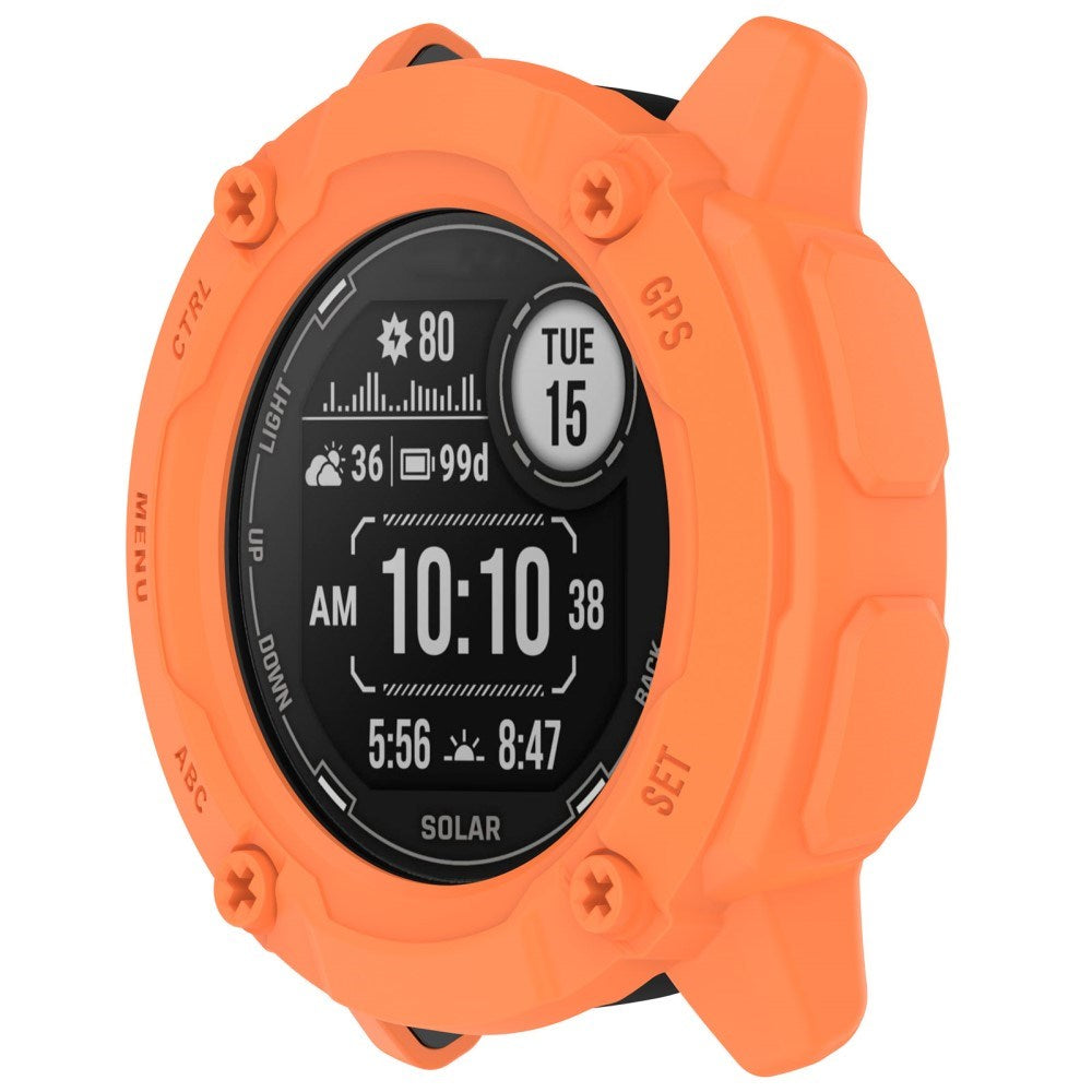 Garmin Instinct 2X Solar Fleksibelt TPU Plastik Cover - Orange