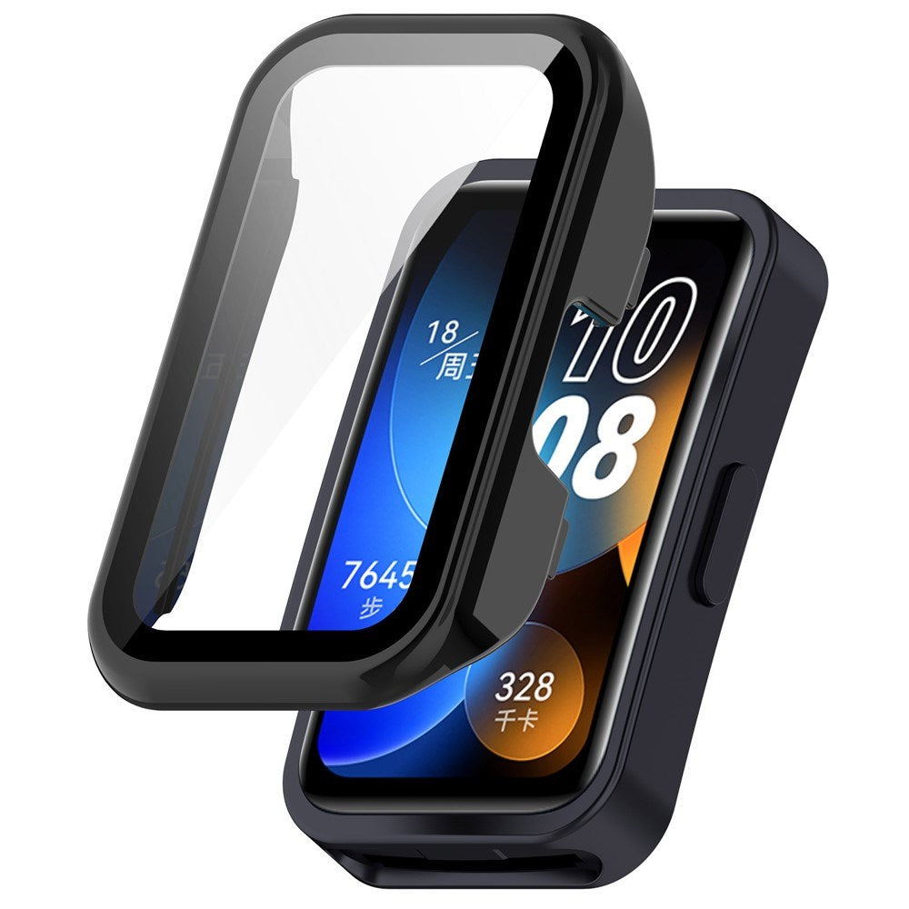 Huawei Band 10 / 9 / 8 EIDERWOOD Hårdt Plast Cover inkl. Skærmglas - Sort
