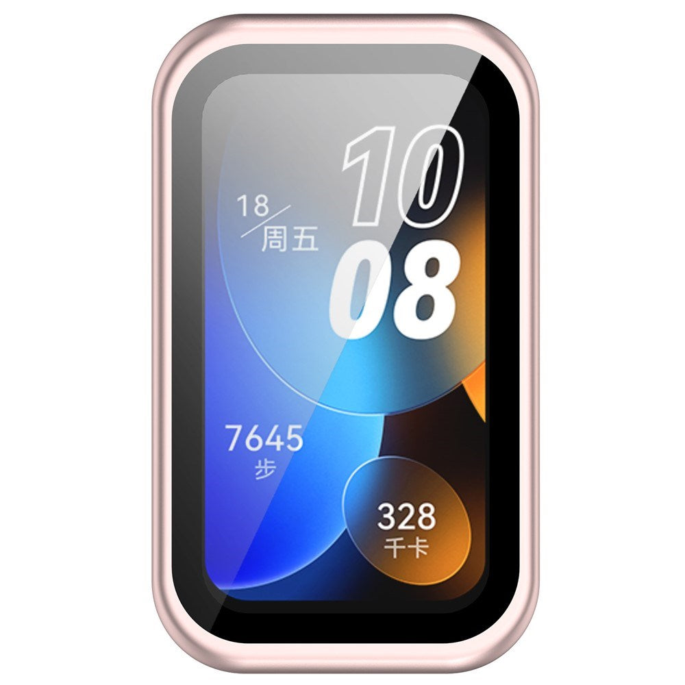 Huawei Band 10 / 9 / 8 EIDERWOOD Hårdt Plast Cover inkl. Skærmglas - Lyserød