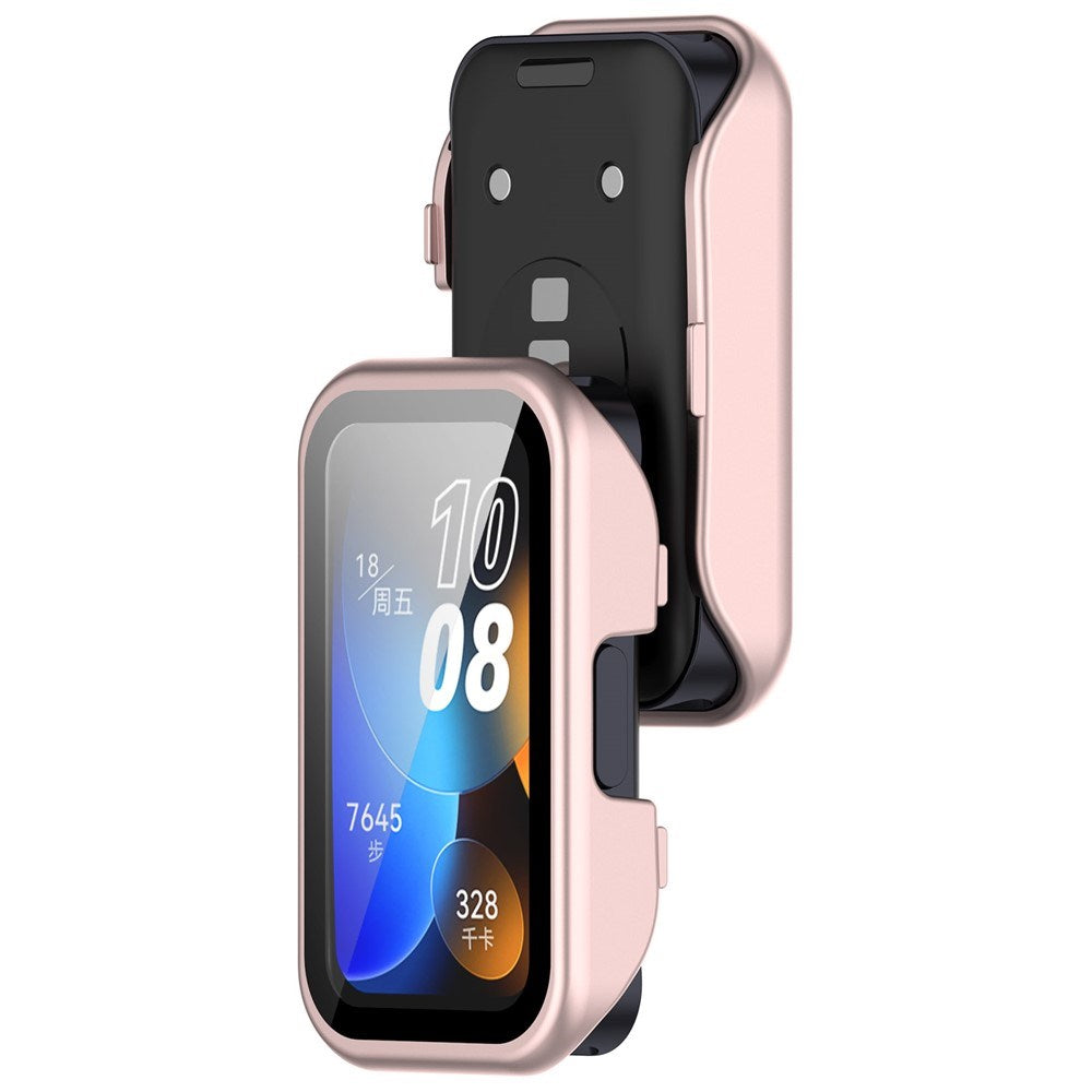 Huawei Band 10 / 9 / 8 EIDERWOOD Hårdt Plast Cover inkl. Skærmglas - Lyserød