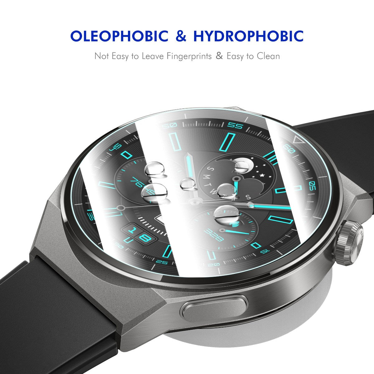Samsung Galaxy Watch 8 (44mm) Skærmbeskyttelse - Hærdet Glas - 2 Stk. - Gennemsigtig