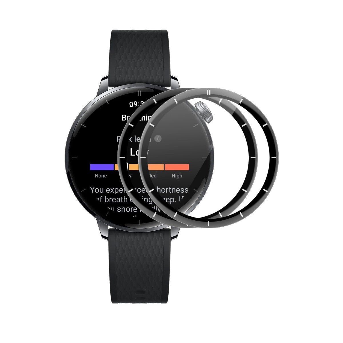 OnePlus Watch 3 (43mm) ENKAY Plastik Skærmbeskyttelse - 2 stk. - Gennemsigtig / Sort Kant