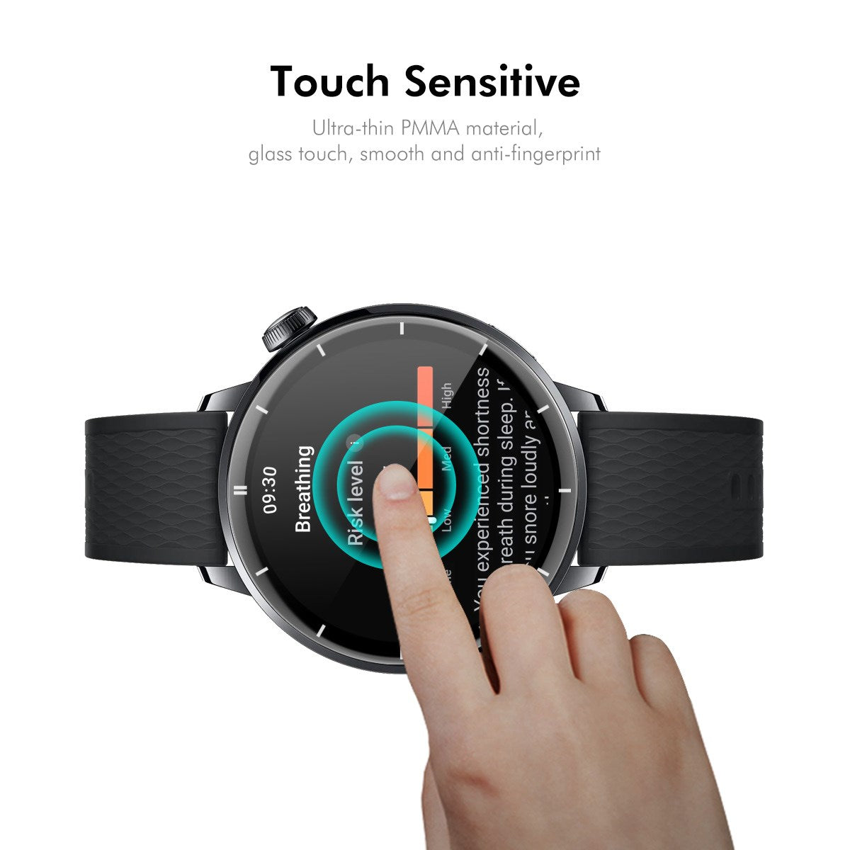 OnePlus Watch 3 (43mm) ENKAY Plastik Skærmbeskyttelse - 2 stk. - Gennemsigtig / Sort Kant